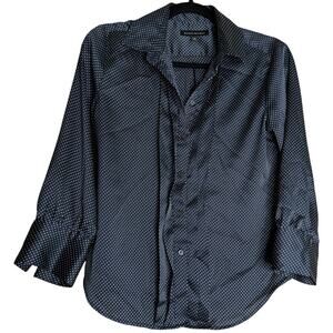 Banana Republic Blouse Top Women XS Black Polka Dot Quinn Soft Business Preppy